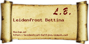 Leidenfrost Bettina névjegykártya